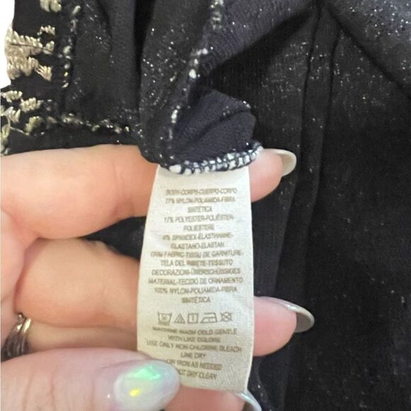 Intimately Free People Black and Gold Lace Embroidered Mini Dress - Picture 13 of 13